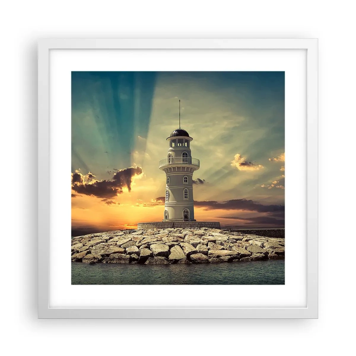 Poster in white frmae - Light, Hope, Beauty - 40x40 cm