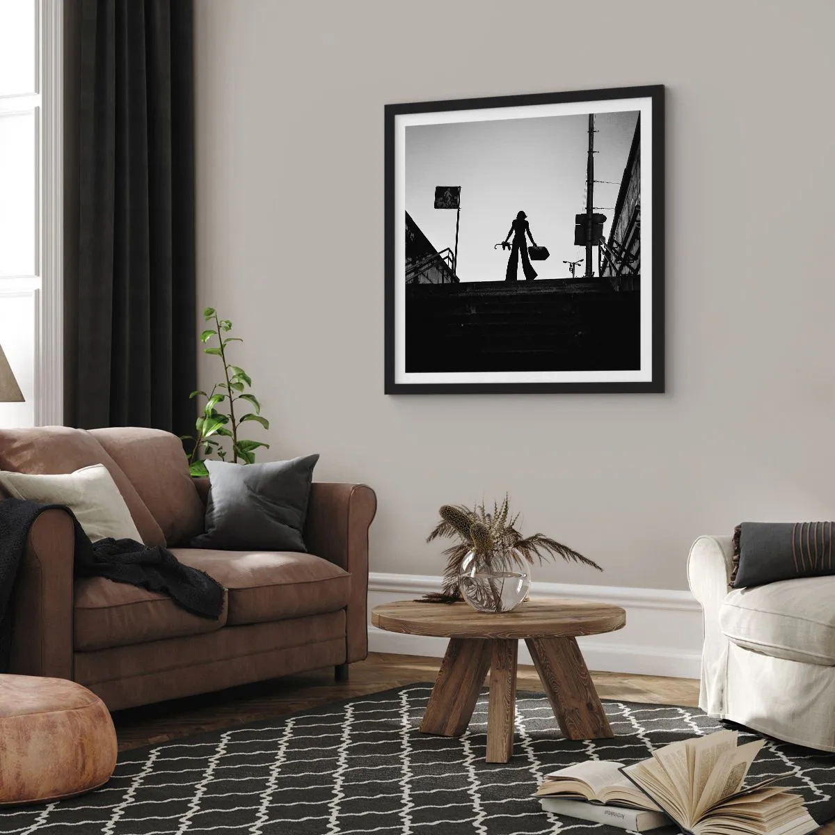 Poster in black frame - City Wander - 60x60 cm