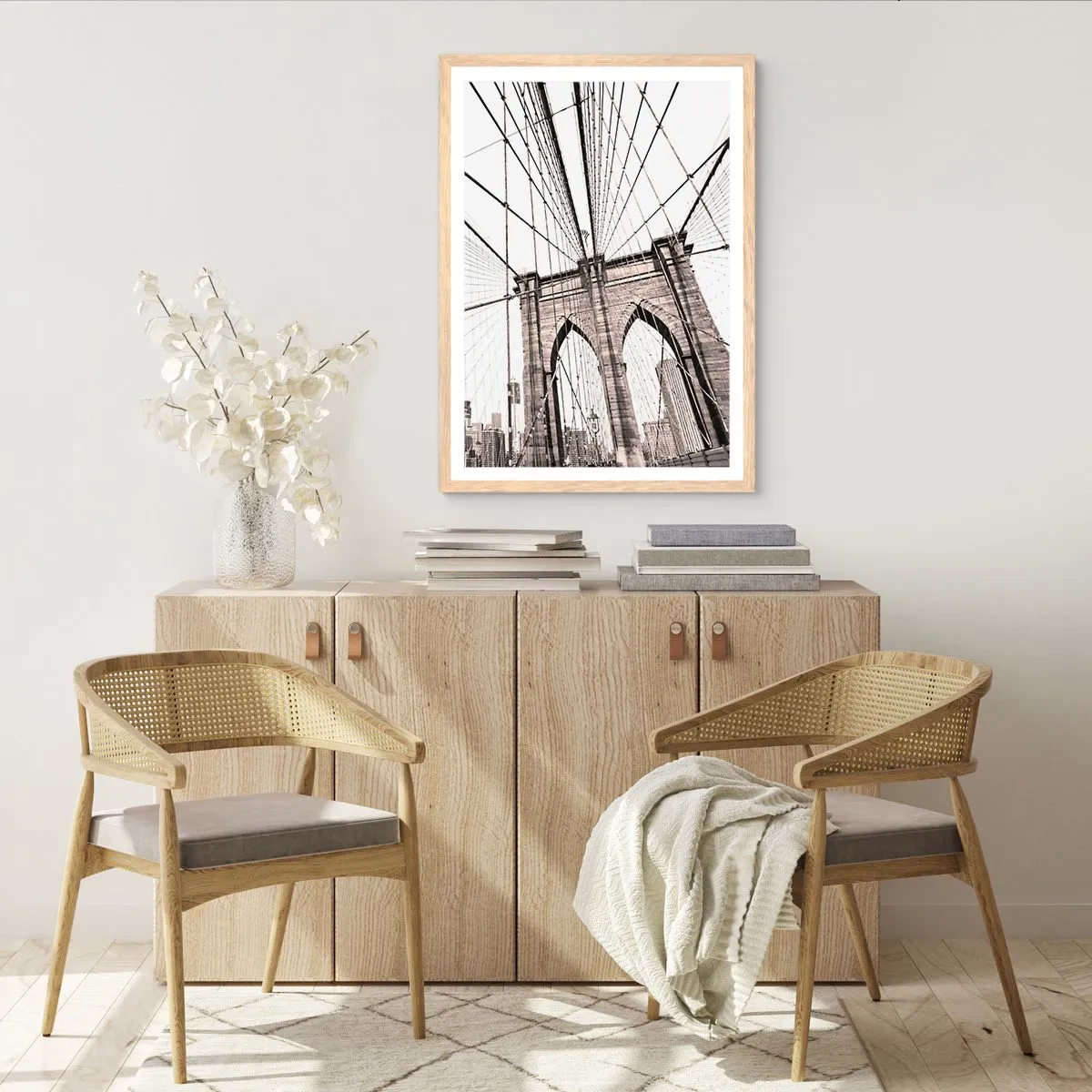 Poster in light oak frame - New York Cathedral - 30x40 cm