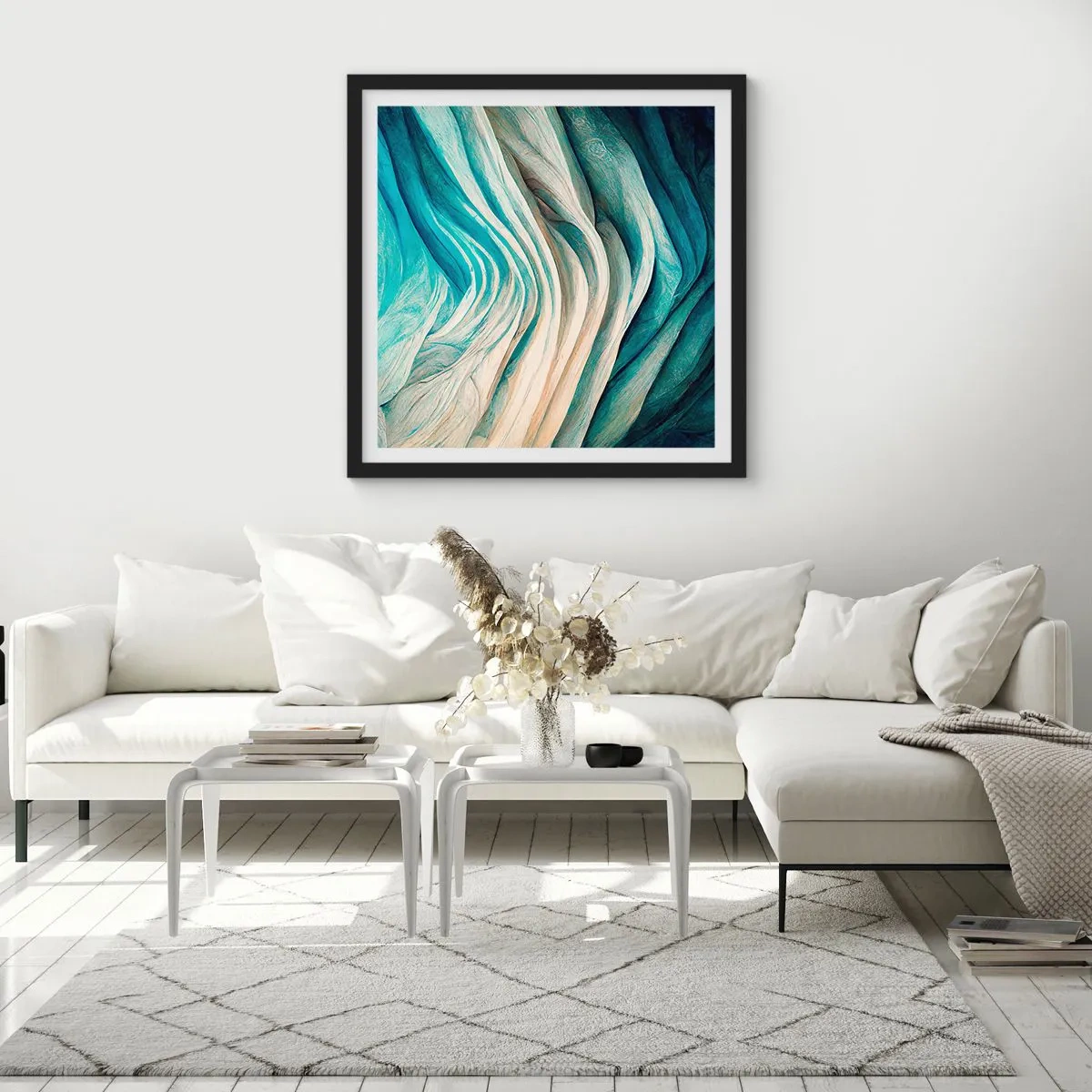 Poster in black frame - Blue Insatiability - 30x30 cm