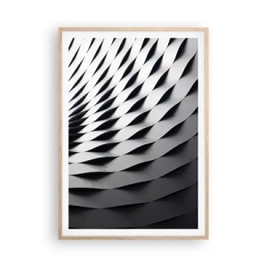 Poster in light oak frame - On the Surface of the Wave - 70x100 cm