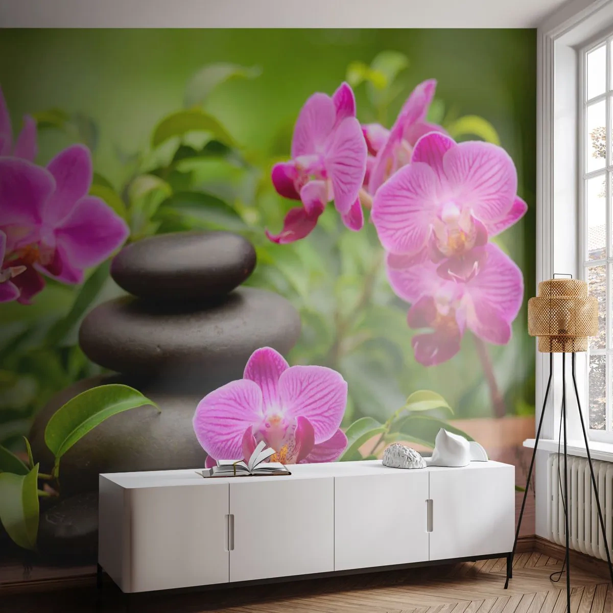 Photo Wallpaper Premium Sand - Pyramid of Peace - Flowers, Orchid, Orchid - 100x70 cm