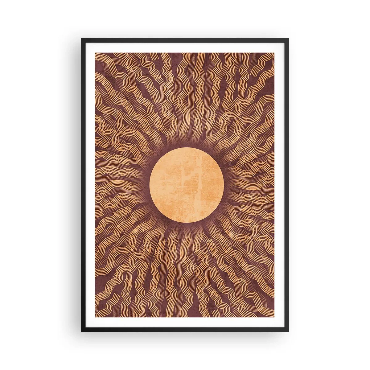 Poster in black frame - Sun Icon - 70x100 cm