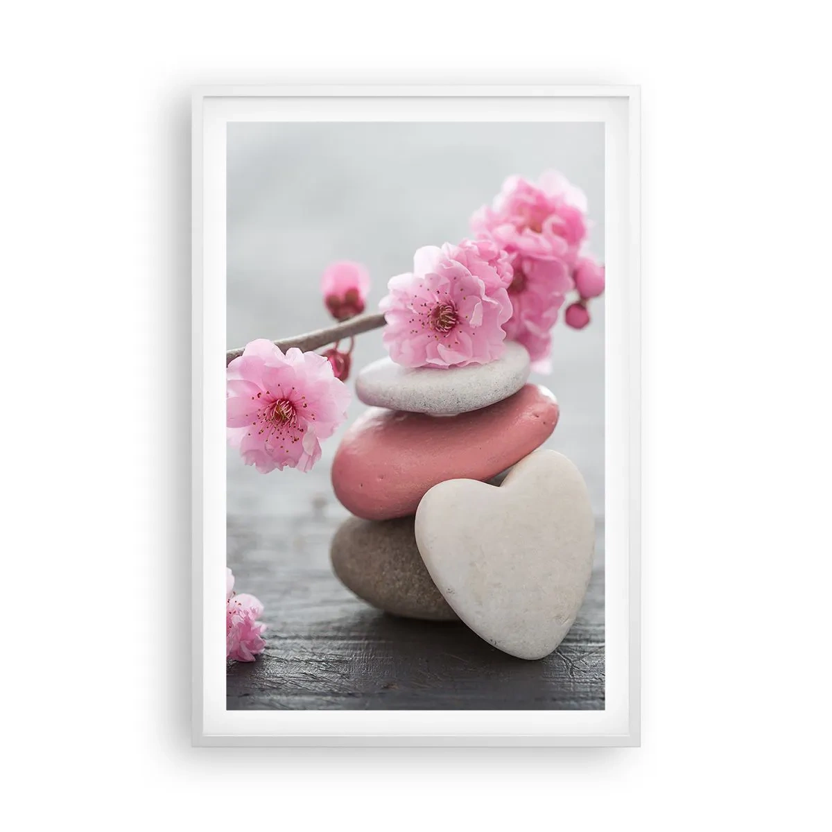 Poster in white frmae - Bliss with Cherry Blossom - 61x91 cm