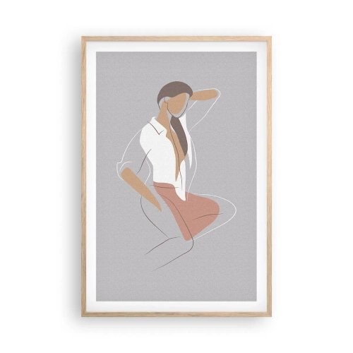 Poster in light oak frame - Outline of Charm - 61x91 cm