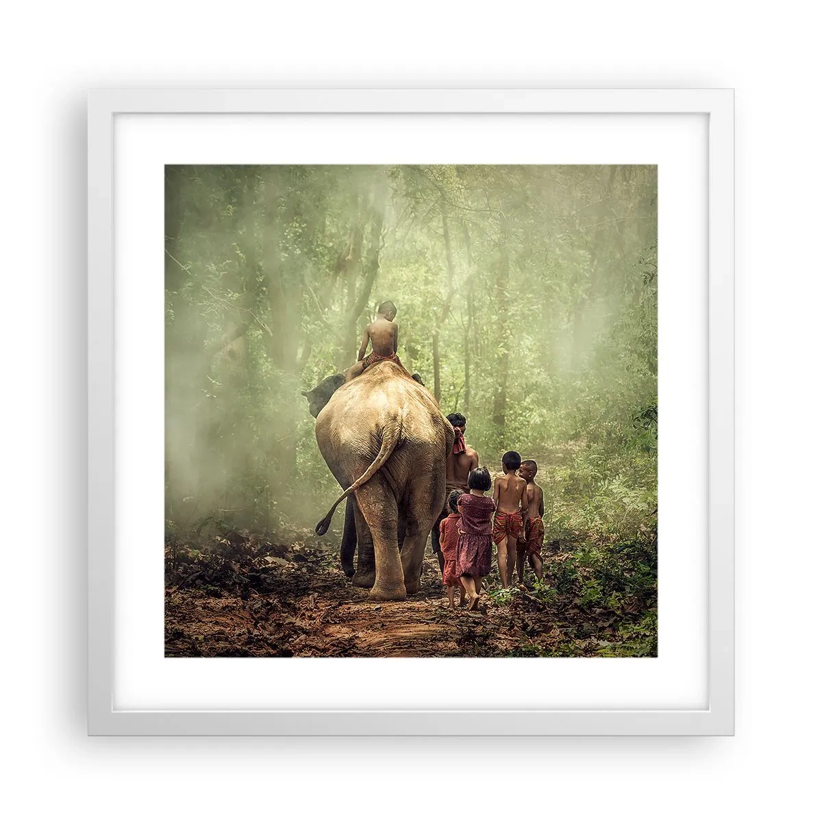 Poster in white frmae - New Jungle Book - 40x40 cm