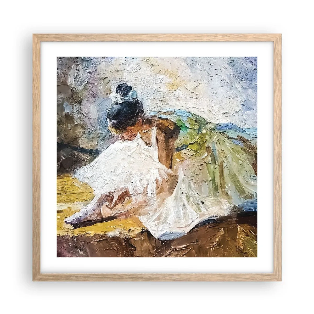 Poster in light oak frame - From Degas' Painting - 50x50 cm