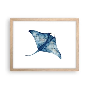 Poster in light oak frame - Life In Blue - 40x30 cm