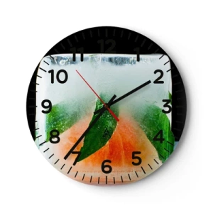 Wall clock - Clock on glass - Freshness and Coolness - 40x40 cm
