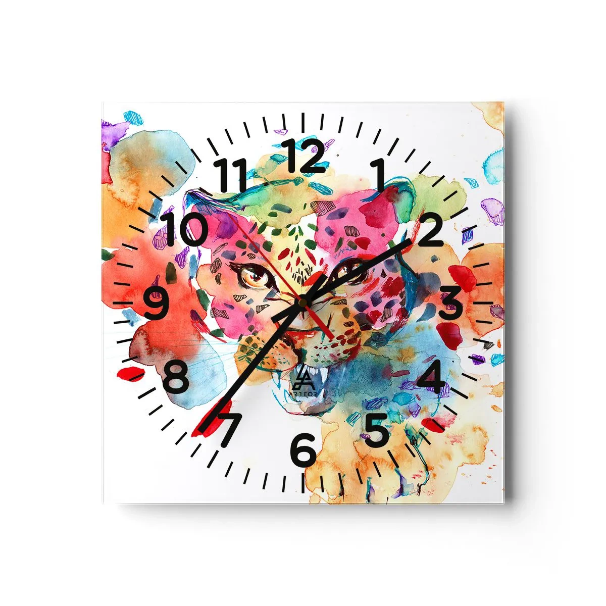 Wall clock - Clock on glass - Beauty and the Beast - 40x40 cm