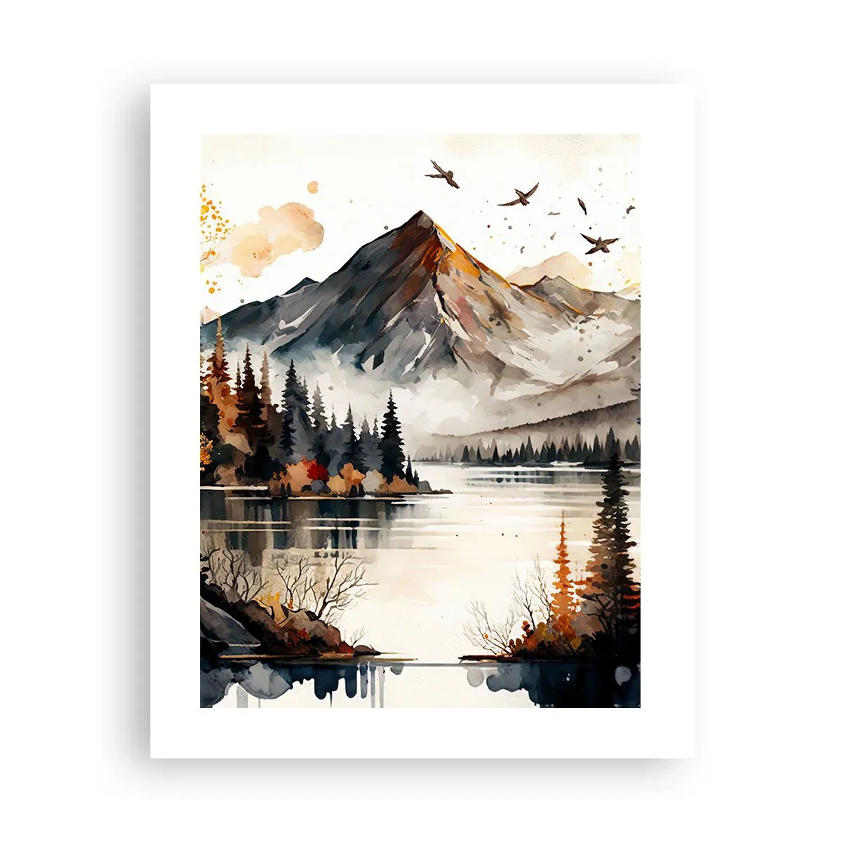 Poster - Golden Autumn in the Mountains - 40x50 cm