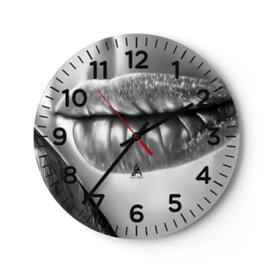 Wall clock - Clock on glass - I Know What You Are Thinking - 30x30 cm