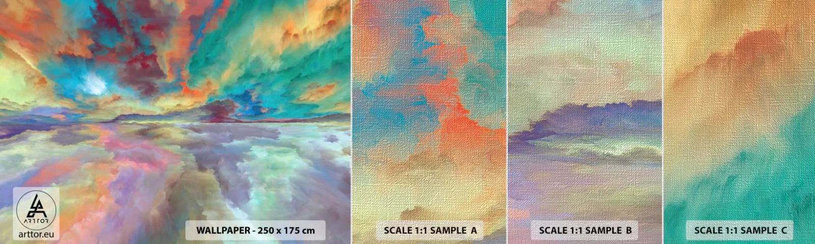 Photo Wallpaper Sample Premium Canvas - Two Skies - Abstraction, Piece, Surrealism - 100x30 cm