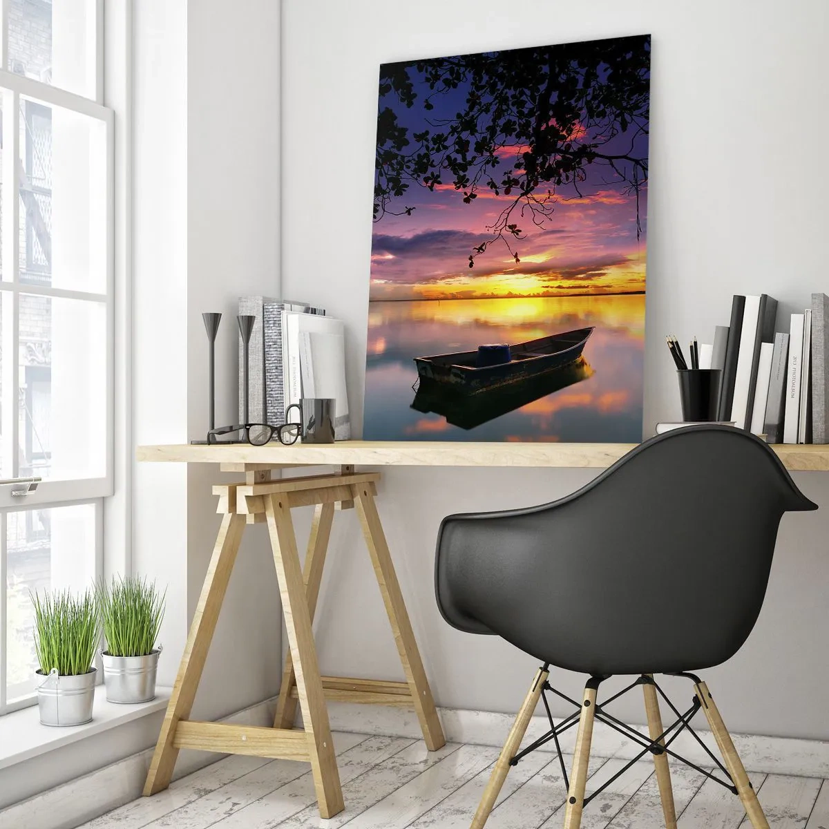 Glass picture - Serenity of the Lake - 50x70 cm