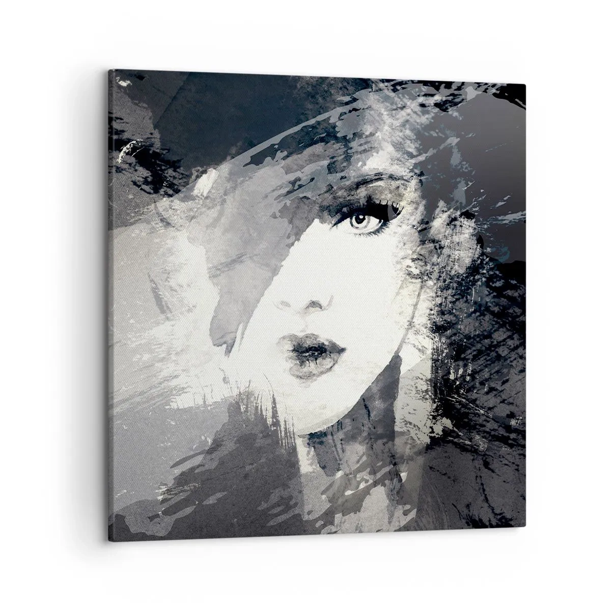 Canvas picture - From Behind Grey Voile - 50x50 cm
