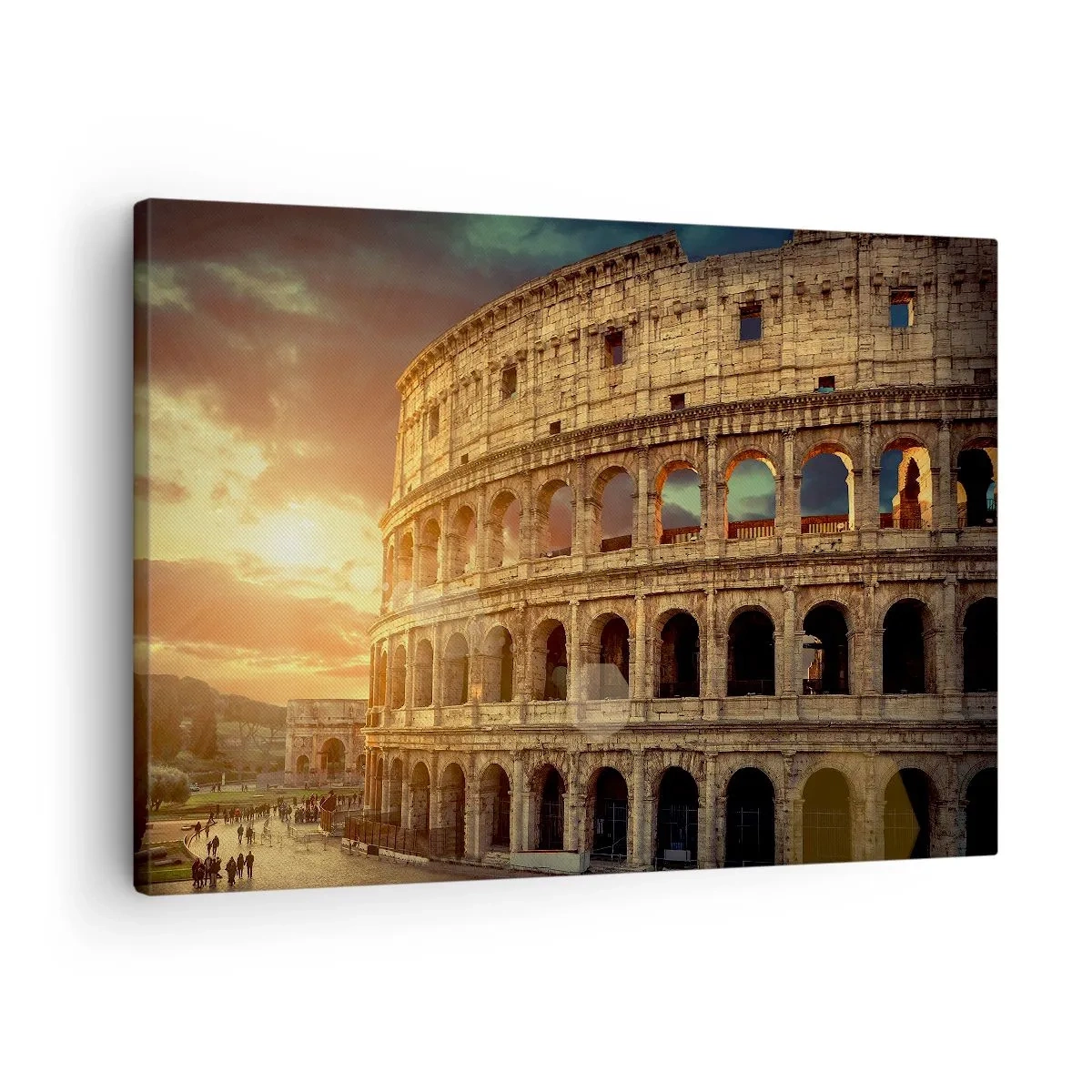 Canvas picture - The Colosseum in Rome at sunset - 70x50cm - Colossal Impression - Modern wall decoration for the living room and bedroom ARTTOR