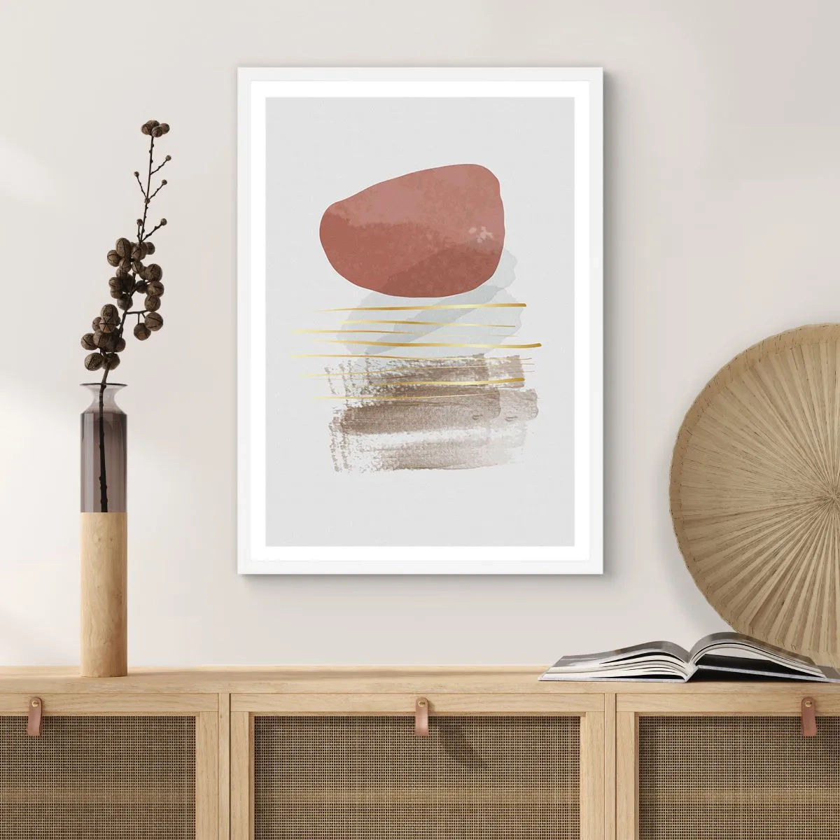 Poster in white frmae - Abstract Colonnade - 30x40 cm