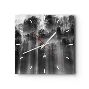 Wall clock - Clock on glass - In the Streams of Light - 30x30 cm