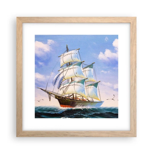 Poster in light oak frame - Proudly with Wind - 30x30 cm