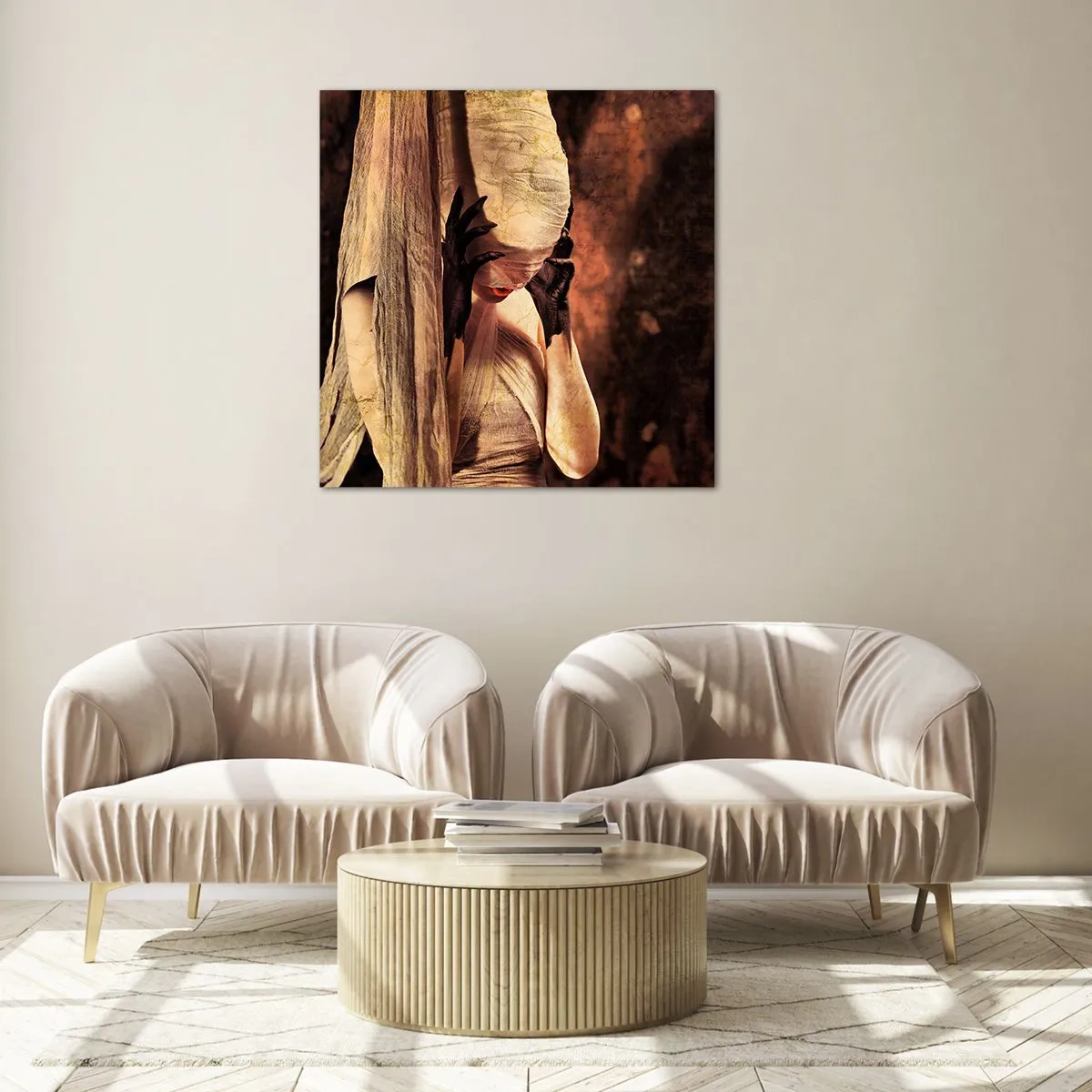 Glass picture - Between Good and Evil - 60x60 cm