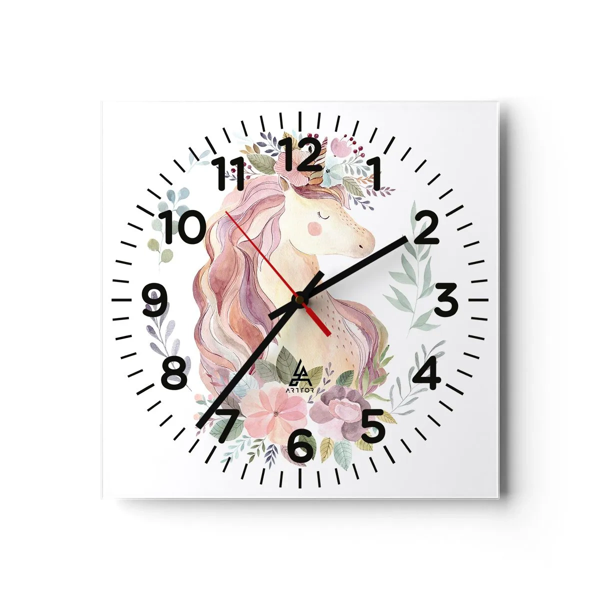 Wall clock - Clock on glass - Invitation to the Fairytale World - 40x40 cm