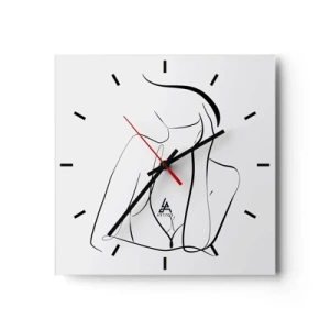 Wall clock - Clock on glass - On Waves of Dreams - 30x30 cm