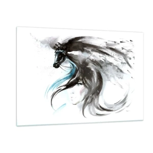 Glass picture - Gallop of a Black Prince - 120x80 cm