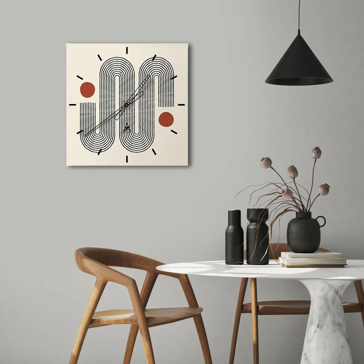 Wall clock - Clock on glass - From Beginning till the End - 30x30 cm