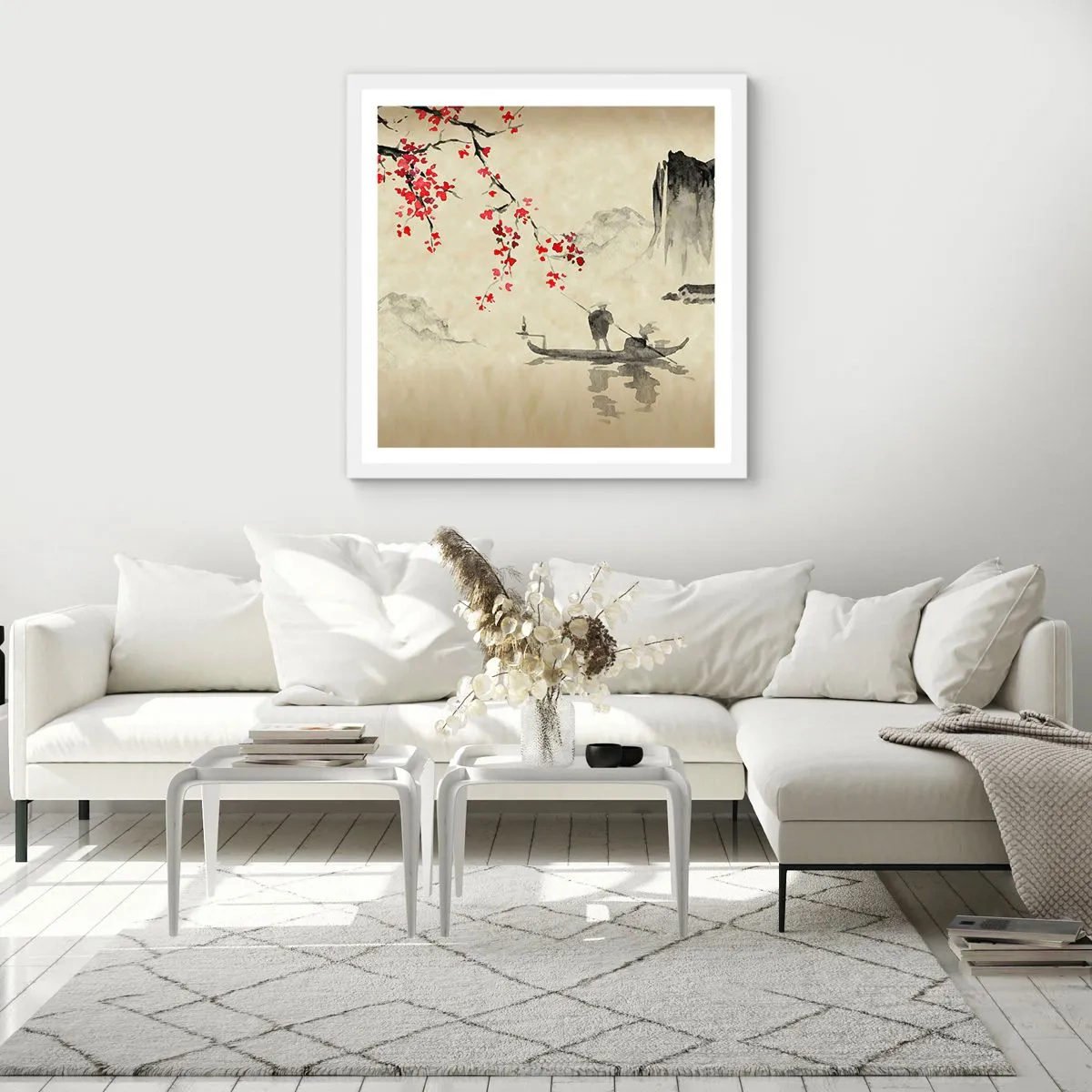 Poster in white frmae - In Cherry Blossom Country - 50x50 cm