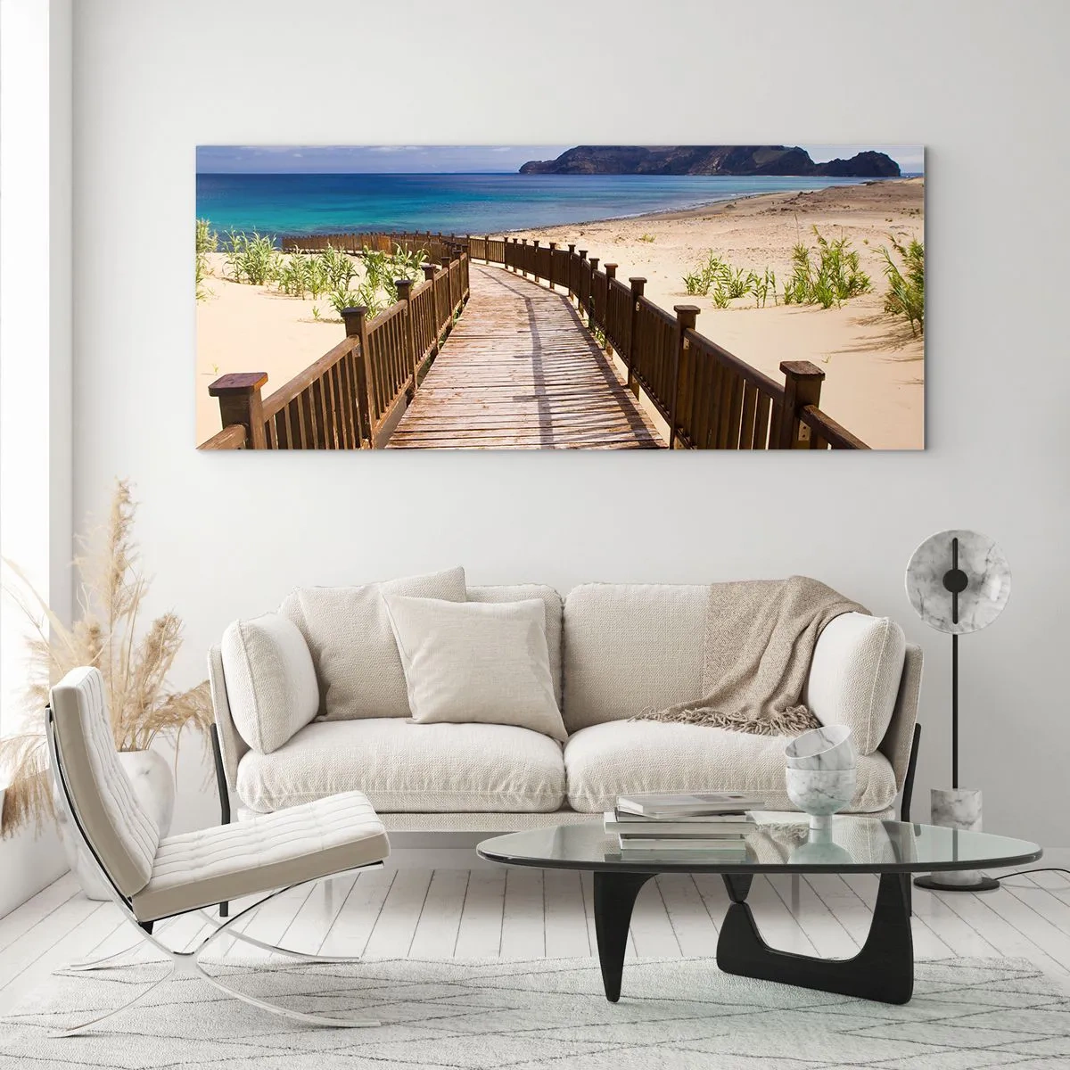 Glass picture - Take Me to Happy Islands - 90x30 cm