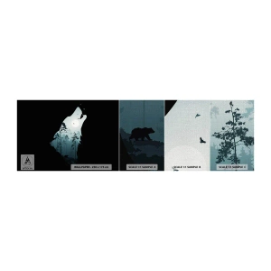 Photo Wallpaper Sample Premium Canvas - Sound of a Night Forest - Abstraction, Bear, Cave - 100x30 cm