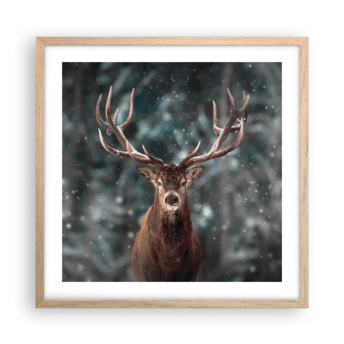 Poster in light oak frame - King of Forest Crowned - 50x50 cm