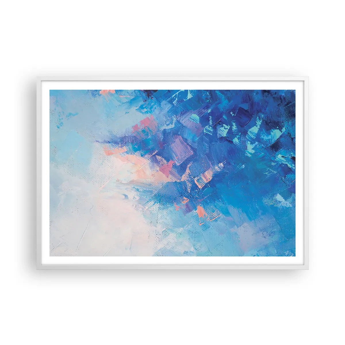Poster in white frmae - Winter Abstract - 100x70 cm