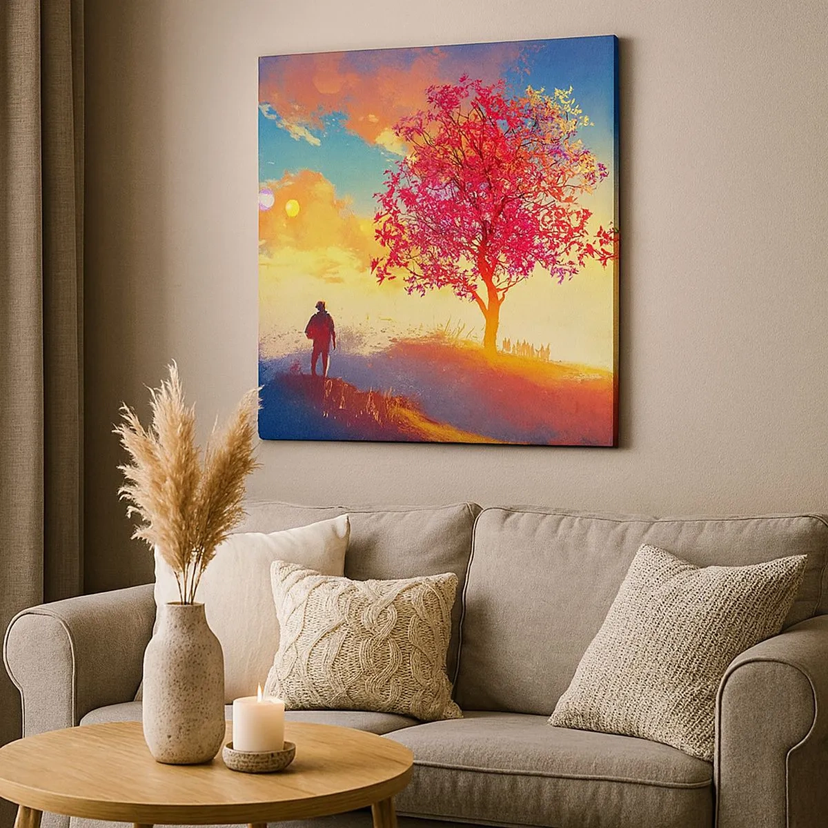 Canvas picture - Pilgrim at Its Goal - 30x30 cm