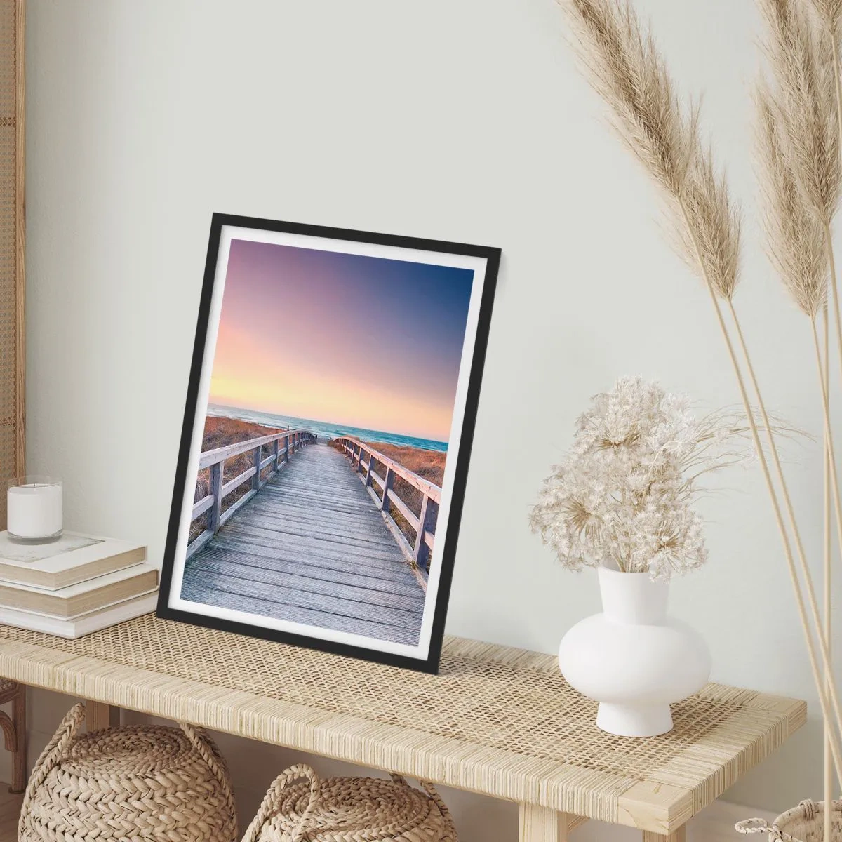 Poster in black frame - Baltic Evening Aurora - 61x91 cm