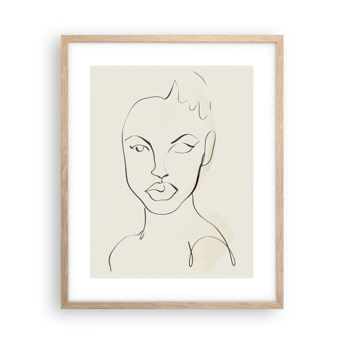 Poster in light oak frame - Outline of Sensuality - 40x50 cm