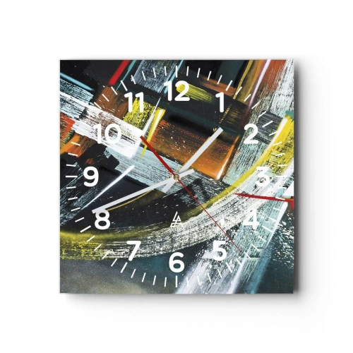 Wall clock - Clock on glass - Energy of Movement - 40x40 cm