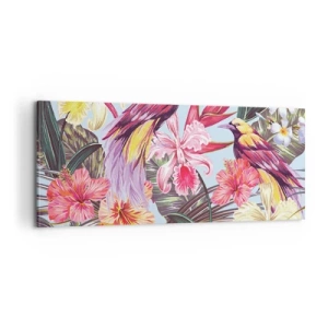 Canvas picture - Flakes and Feathers - 100x40 cm