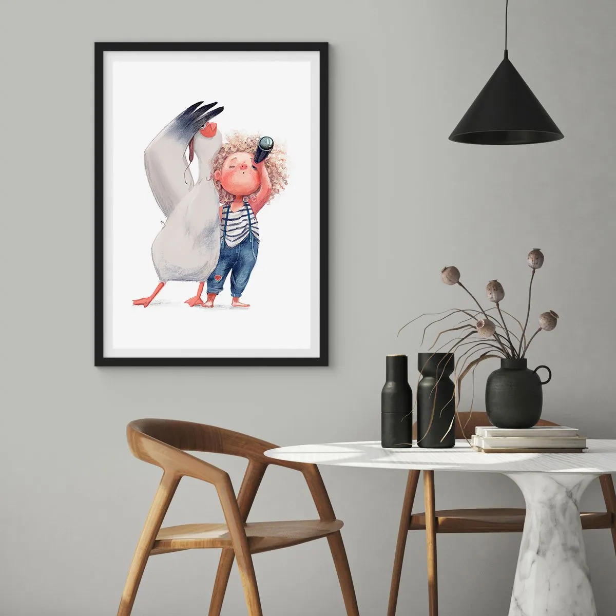Poster in black frame - Plan of a Great Journey - 30x40 cm