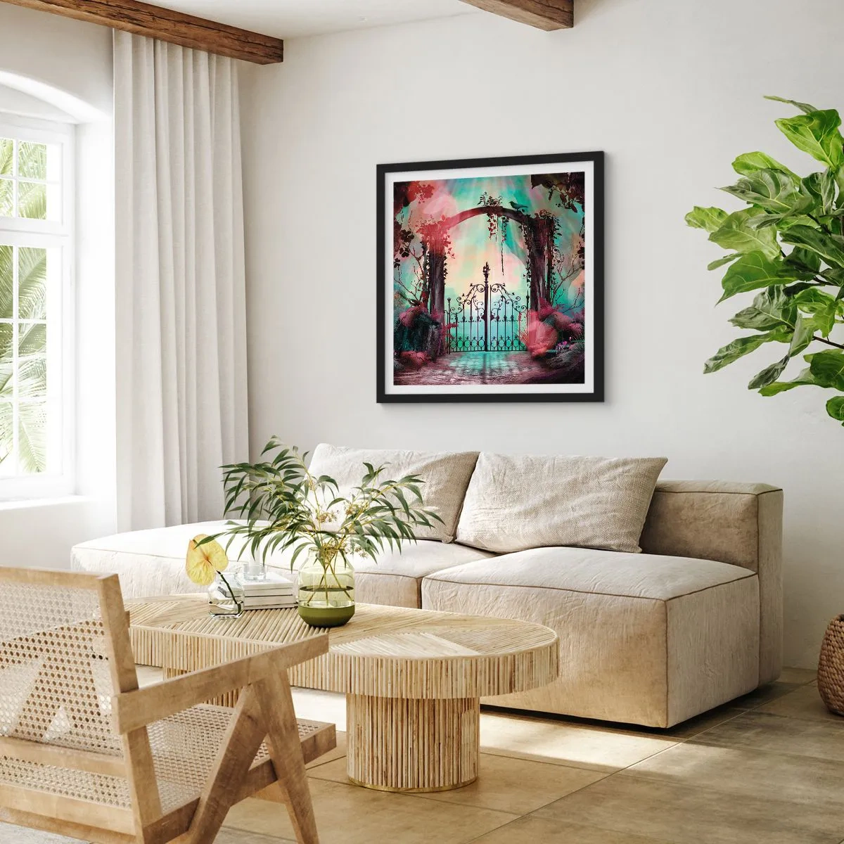 Poster in black frame - Secret Garden - 60x60 cm