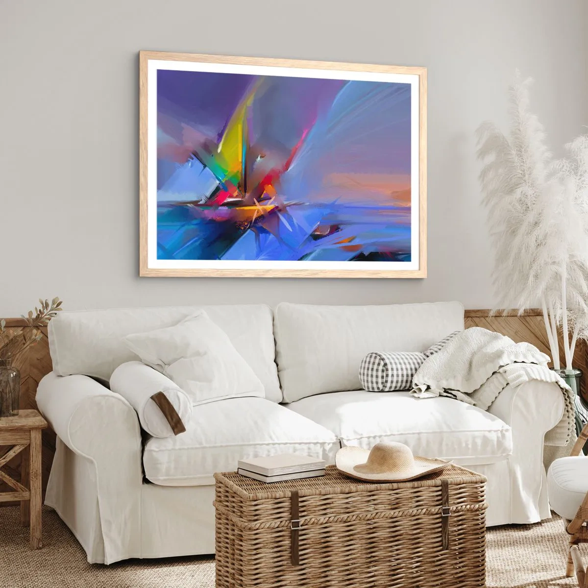 Poster in light oak frame - Flew like s Bird - 70x50 cm