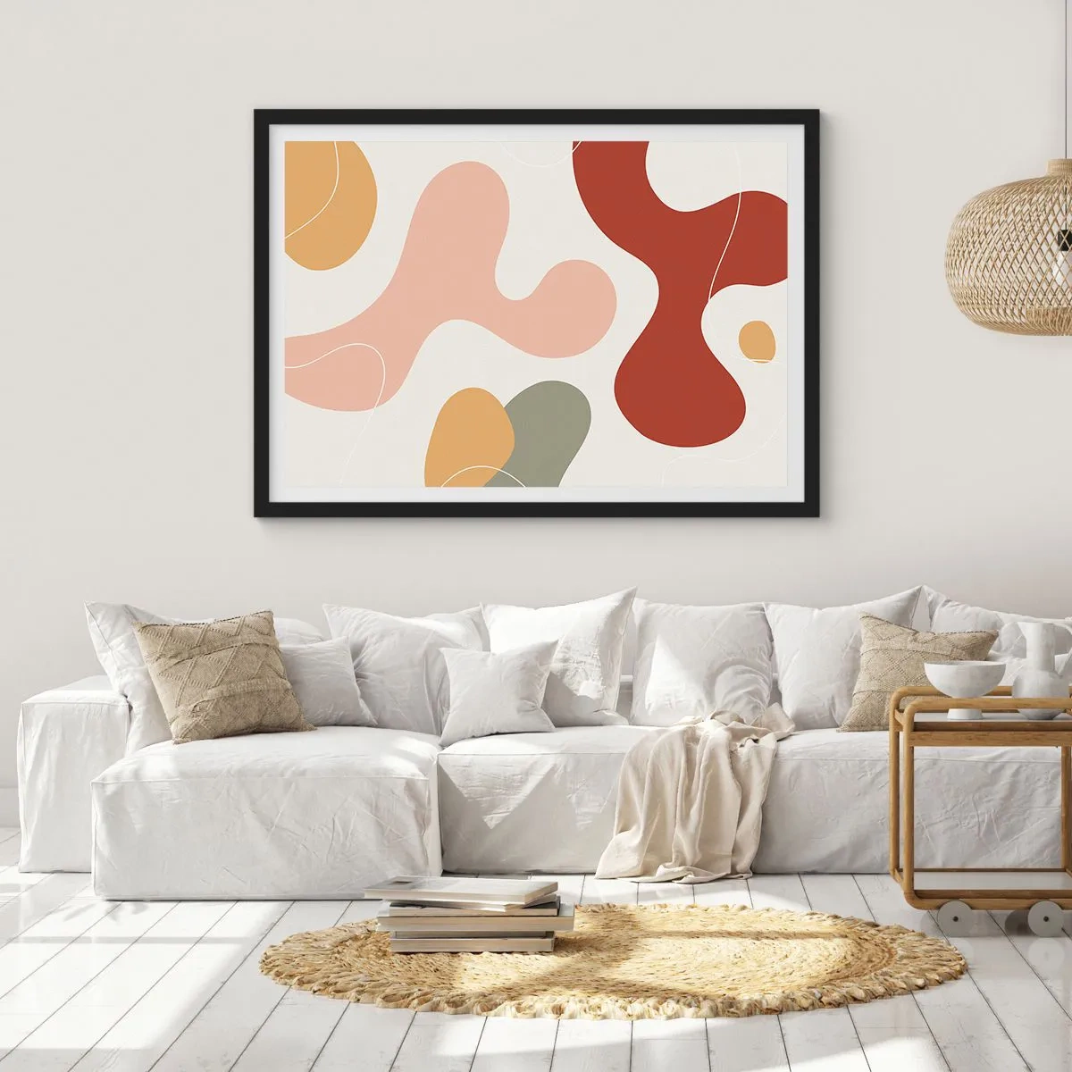 Poster in black frame - Doodles - 100x70 cm