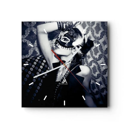 Wall clock - Clock on glass - Decorations, Ornaments, Patterns - 30x30 cm