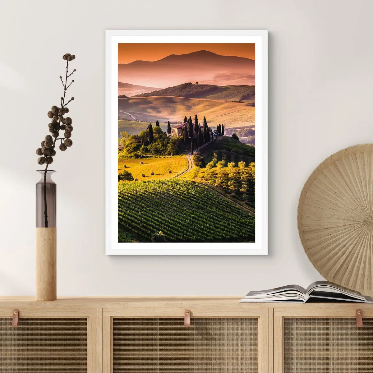 Poster in white frmae - Arcadia - Tuscan Landscape - 40x50 cm