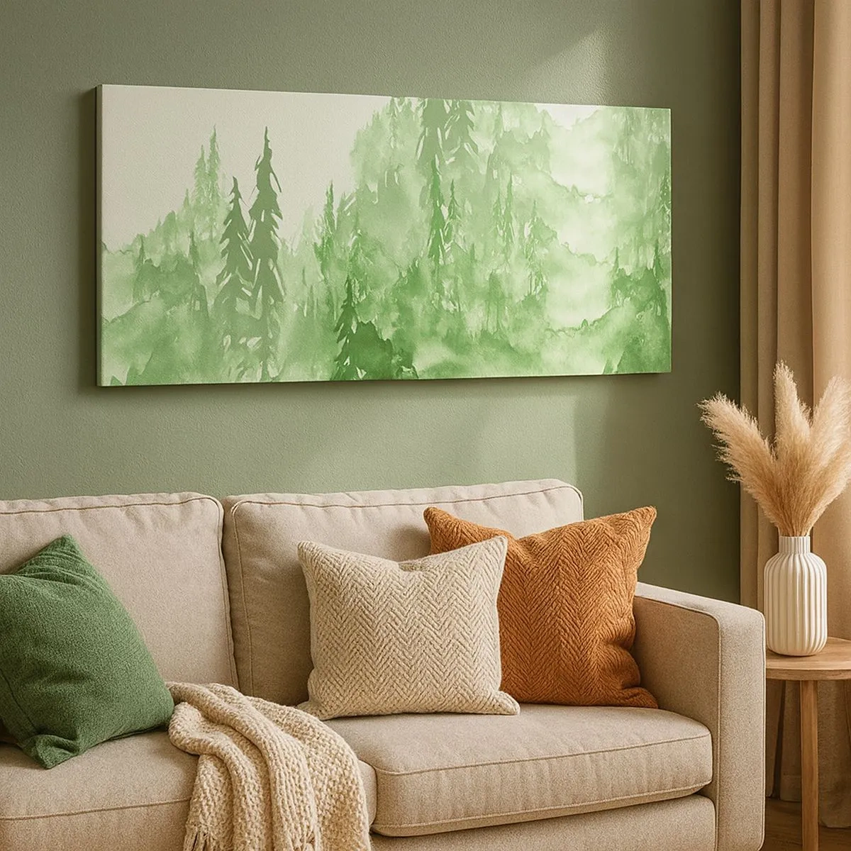 Canvas picture - Behind a Green Fog - 100x40 cm