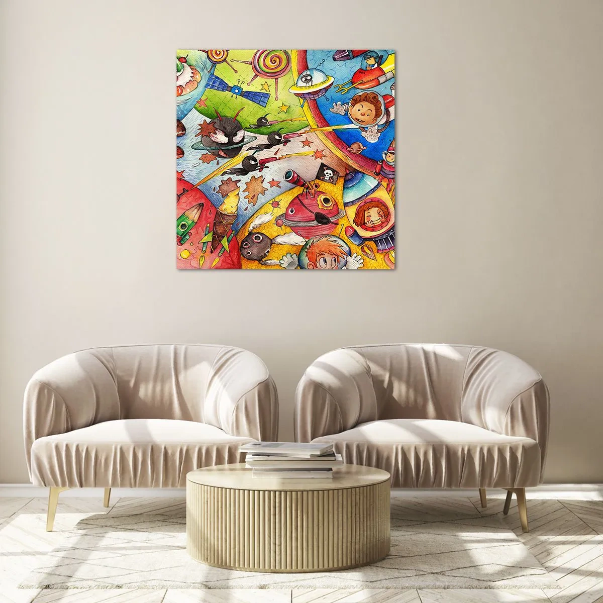 Glass picture - Great Space Adventure - 70x70 cm