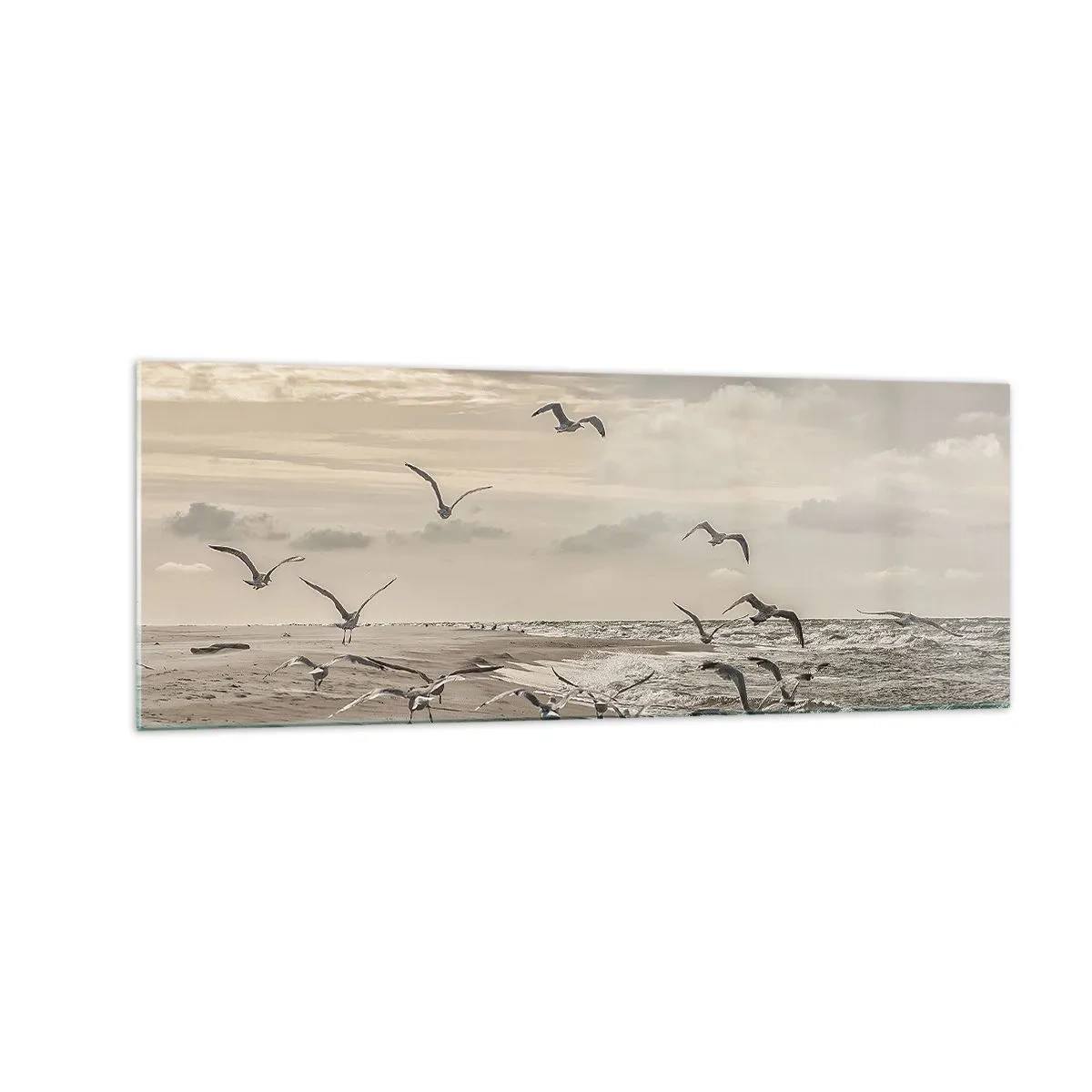Glass picture - Sound of the Sea, Singing of the Birds - 140x50 cm