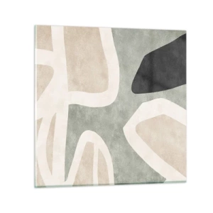 Glass picture - Composition with a Black Motif - 50x50 cm