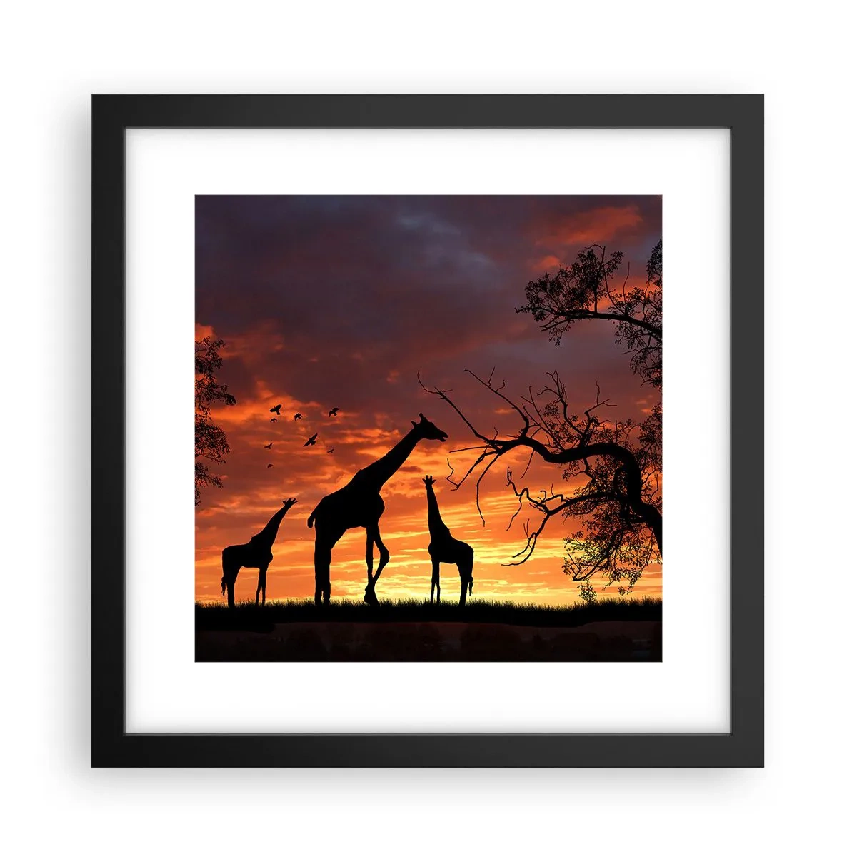 Poster in black frame - Small Dinner among Close Ones - 30x30 cm
