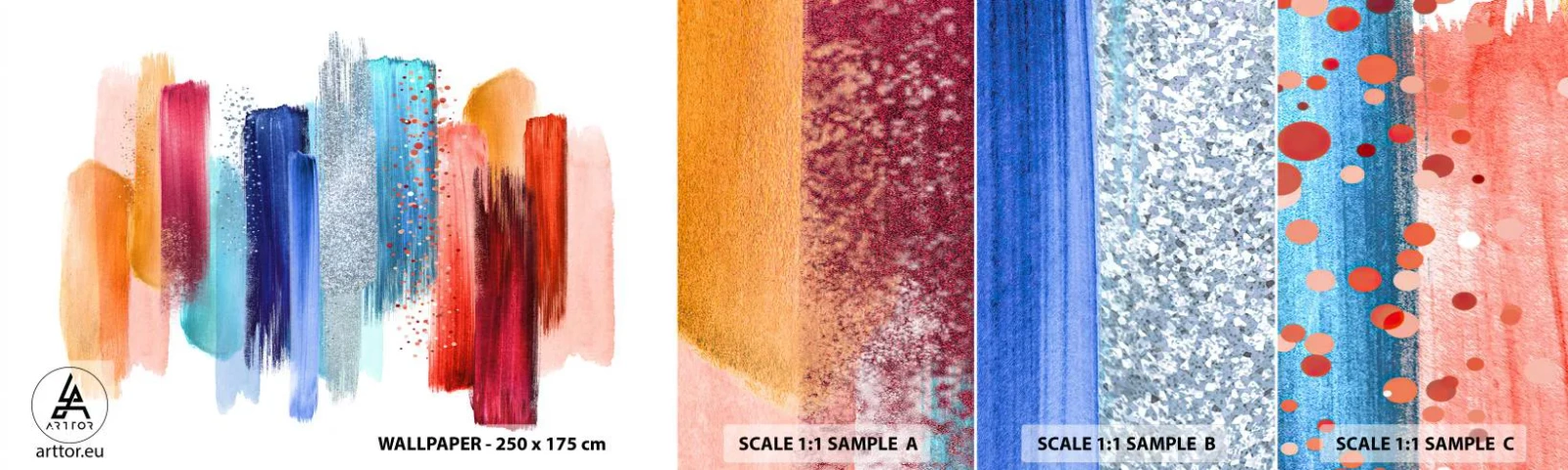 Photo Wallpaper Sample Self-Adhesive Deluxe Sticker - Up and Down - Abstraction, Piece, Modern Art - 100x30 cm